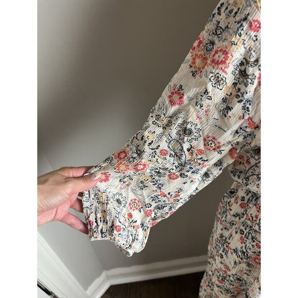 Coco Jaimeson SZ Medium Maxi Floral print w-lace Cottage Core - Picture 3 of 11